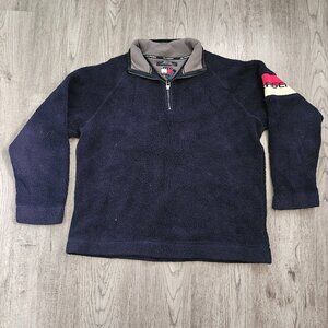 Tommy Hilfiger H/00 Navy Sherpa Fleece Quarter Zip Pullover – Men’s L